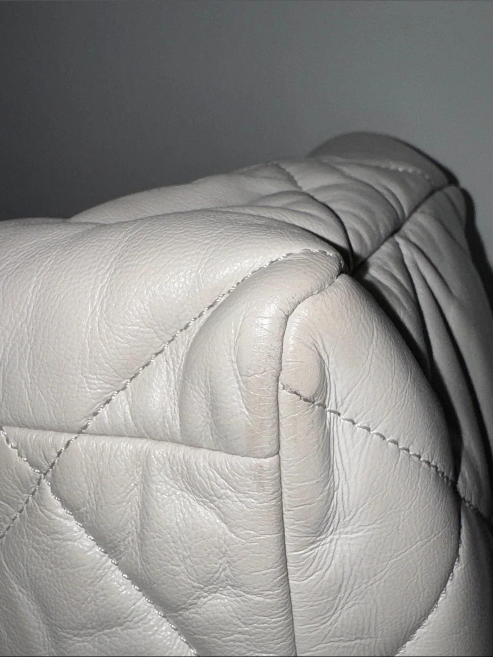 CHANEL 19 Medium Quilted Flap Bag in White with Silver and Gold Chain